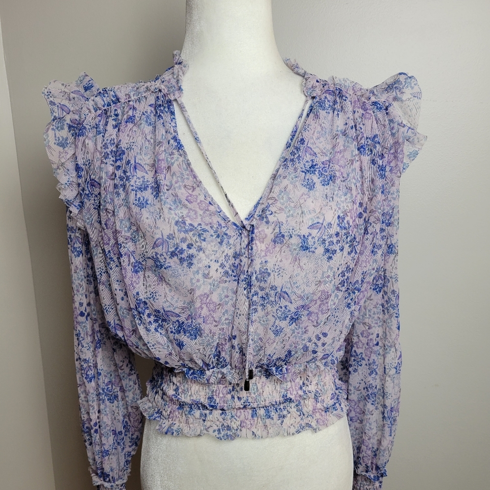 Free People Sheer Floral Top Size Small